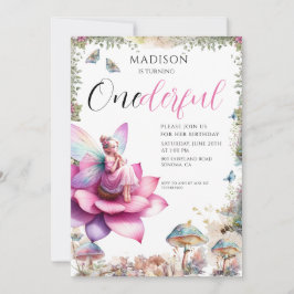 Invitación Fairy 1º cumpleaños Lotus Flower Enchanted Fioest