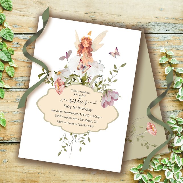 Invitación Fairy 1cumpleaños Fiesta de flores silvestres pere (Subido por el creador)