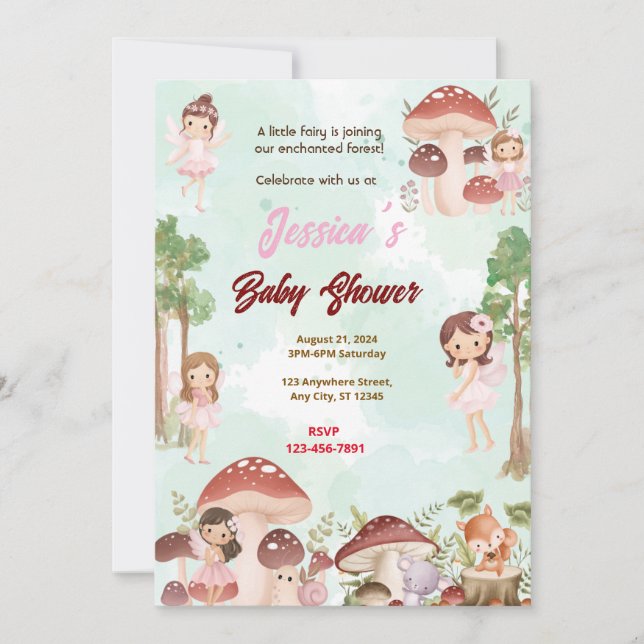 Invitación Fairy Baby Shower (Anverso)