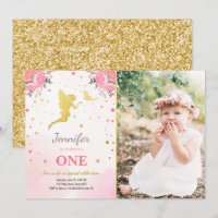 Fairy Birday Invitan al Oro Rosa Magical Whimsical