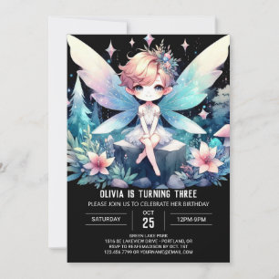 Invitación Fairy Birday simple y soñado