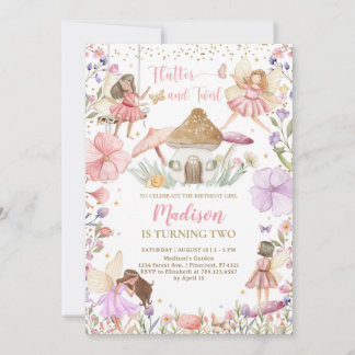 Invitación Fairy Birday Whimsical Princess Fairy Birday