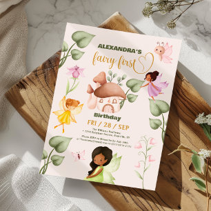 Invitación Fairy Birday Whimsical Princess Fairy Birday