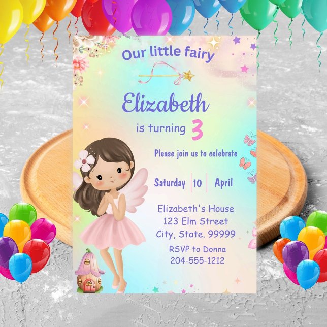 Invitación Fairy Birday Whimsical Princess Fairy Birday (Subido por el creador)