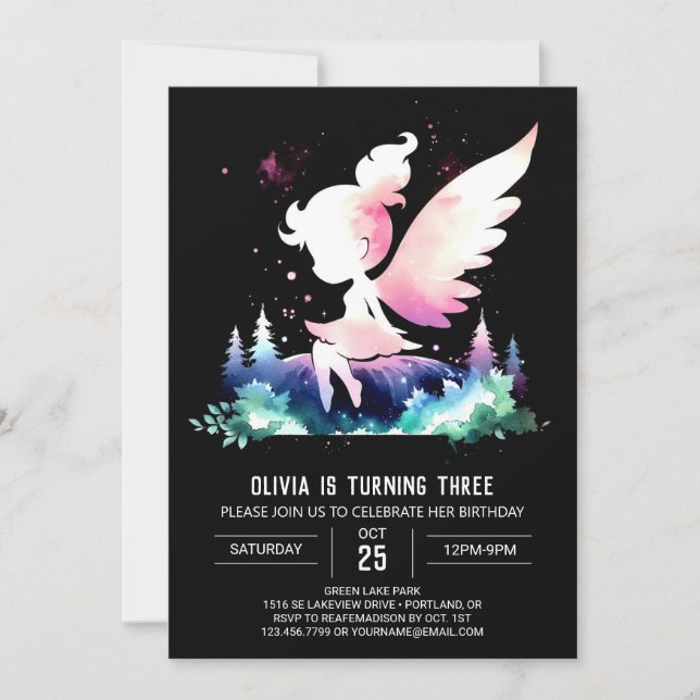 Invitación Fairy Birthday (Anverso)