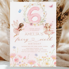 Invitación Fairy Birthday Invitation Girl, Fairy 6th Birthday