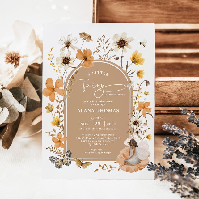 Invitación Fairy Fall Wildflower Baby Shower (Subido por el creador)