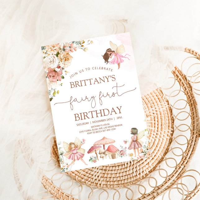 Invitación Fairy First Birday (Subido por el creador)