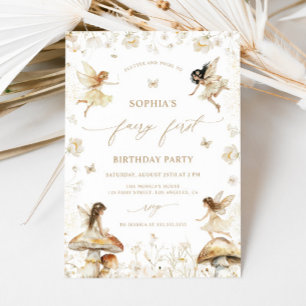 Invitación Fairy First Birday Boho