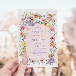 Invitación Fairy First Birday Lush Wildflower Garden Fiesta