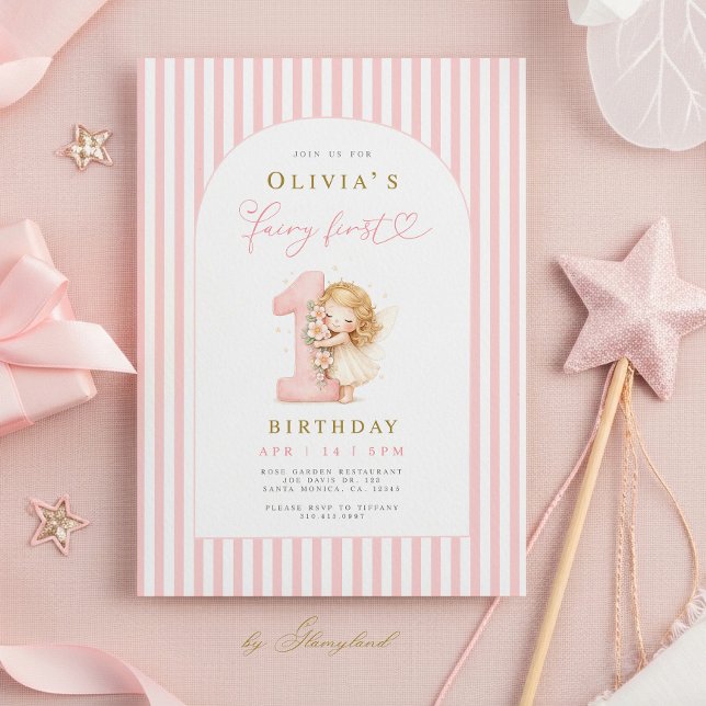 Invitación Fairy First Birthday (Subido por el creador)