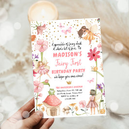Invitación Fairy First Birthday Chica 1ª Fairy Forest Magical
