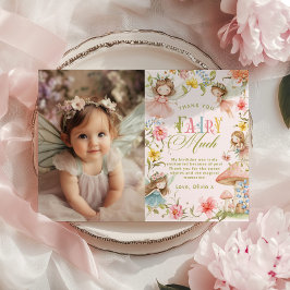 Invitación Fairy First Birthday Colorful Thank you Fairy Much