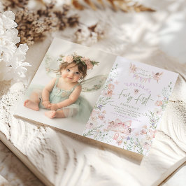 Invitación Fairy First Birthday Pastel Whimsical Photo