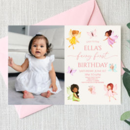Invitación Fairy First Enchanted Fairies Primer Fiesta de cum