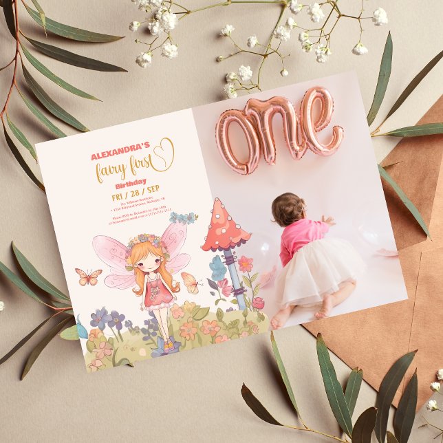 Invitación Fairy First Enchanted Woodland 1er cumpleaños (Subido por el creador)