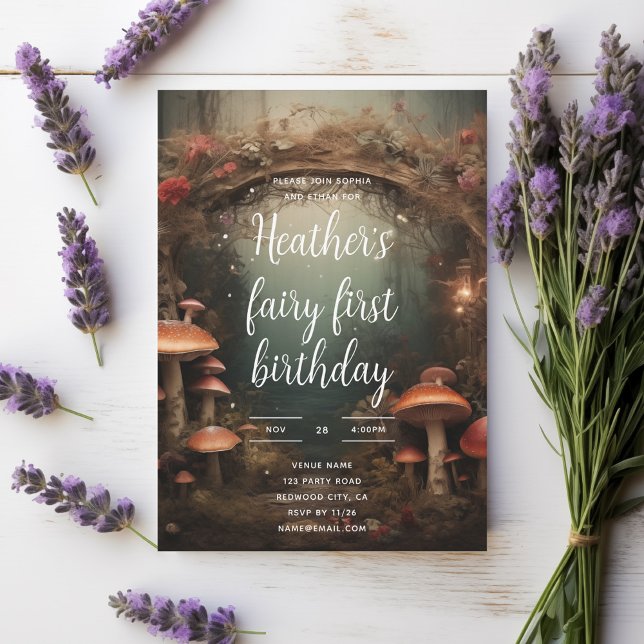 Invitación Fairy First Enchroom Forest Birday (Subido por el creador)