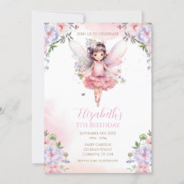 Invitación Fairy First garden birthday Party Invitation