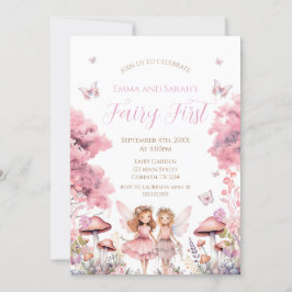 Invitación Fairy First garden birthday Party Invitation