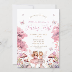 Invitación Fairy First garden birthday Party Invitation