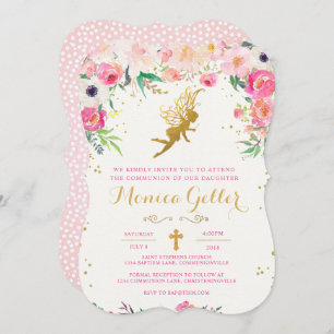 Invitación Fairy First Holy Communición