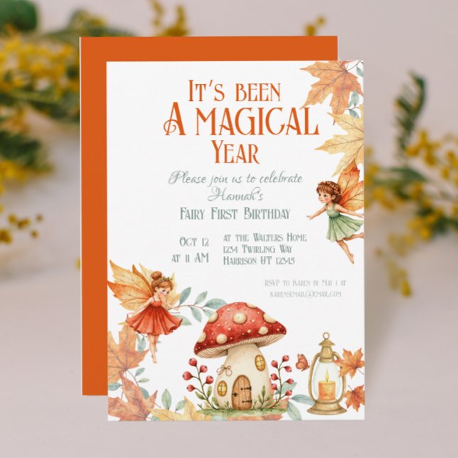 Invitación Fairy First Magic Fall Birthday (Subido por el creador)