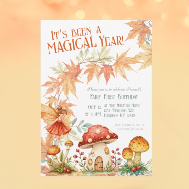 Invitación Fairy First Magic november Birthday (Subido por el creador)