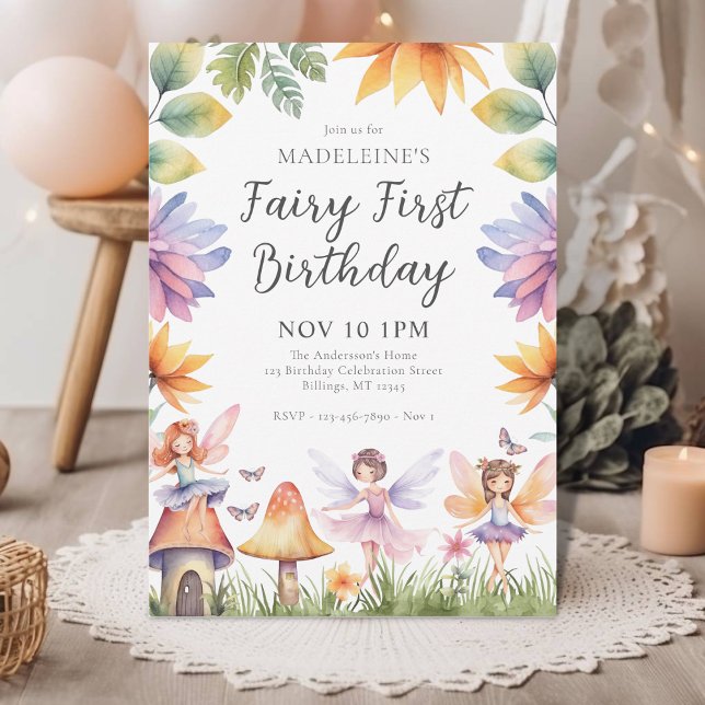 Invitación Fairy First Magical Garden 1º cumpleaños (Subido por el creador)