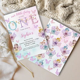 Invitación Fairy First Whimsical Watercolor Birday