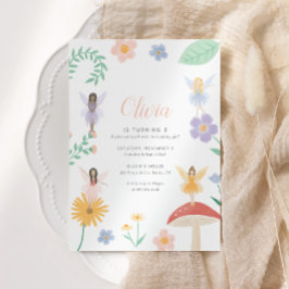 Invitación Fairy Floral Chica Birday Party