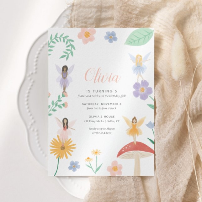 Invitación Fairy Floral Chica Birday Party (Subido por el creador)