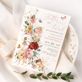 Invitación Fairy Floral Garden Chicas de pixie cumpleaños I