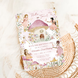 Invitación Fairy Floral Garden Chicas de pixie cumpleaños I