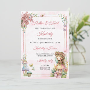 Invitación Fairy Floral Garden Chicas Pixie Cumpleaños