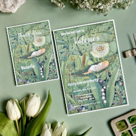 Invitación Fairy Floral Garden Enchanted Forest Chica Birday