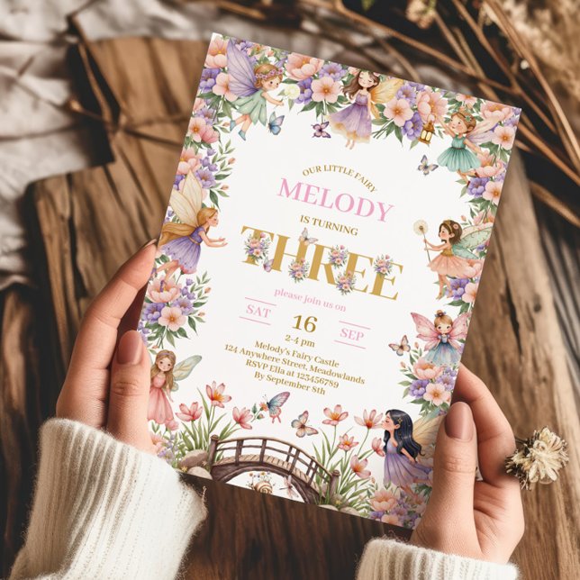 Invitación Fairy flower 3rd birthday Invitation (Subido por el creador)