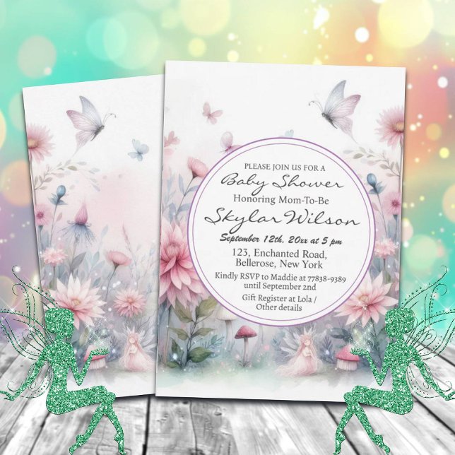 Invitación Fairy Garden Baby Shower (Subido por el creador)