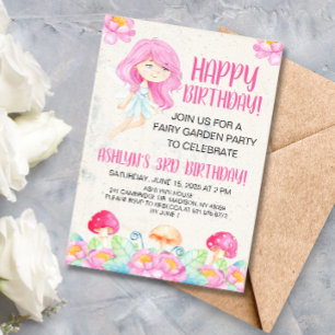 Invitación Fairy Garden Birday Party