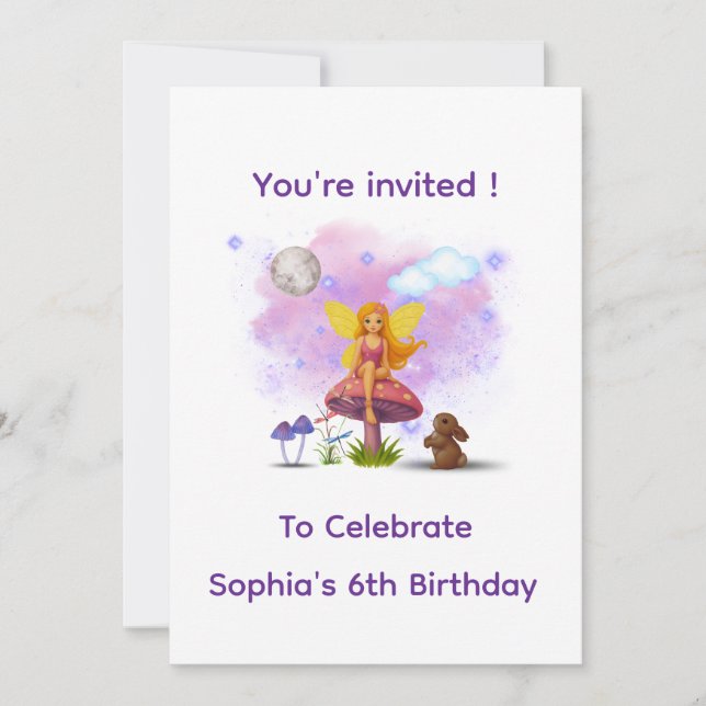Invitación Fairy Garden Birthday Invitation (Anverso)