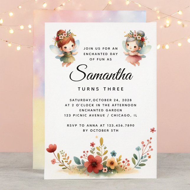 Invitación Fairy Garden Encantado Chica Fiesta de Cumpleaños (Subido por el creador)
