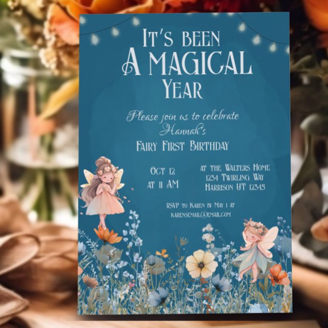 Invitación Fairy Garden Magic First Birday (Subido por el creador)