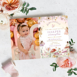 Invitación Fairy Garden Photo Birday Party
