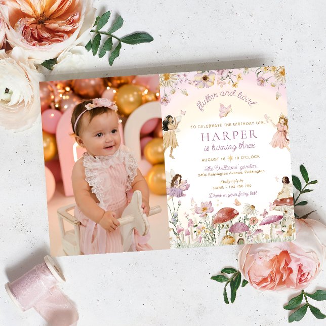 Invitación Fairy Garden Photo Birday Party (Subido por el creador)