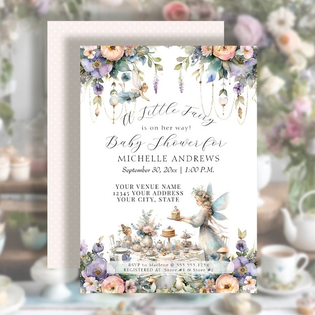 Invitación Fairy Garden Tea Fiesta Chica Floral Baby Shower (Subido por el creador)