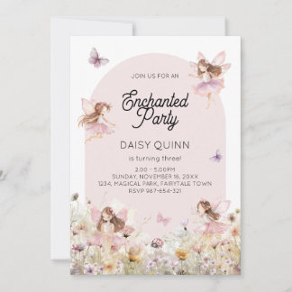 Invitación Fairy Garden Theme Girl's Birthday