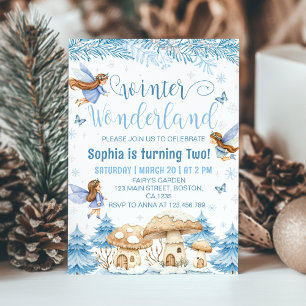 Invitación Fairy Magical Winter Wonderland Cumpleaños