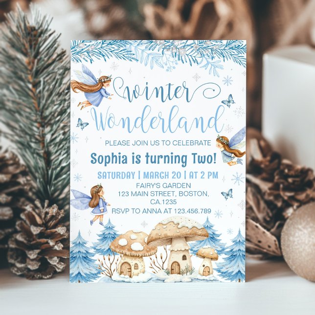Invitación Fairy Magical Winter Wonderland Cumpleaños (Subido por el creador)