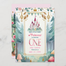 Invitación Fairy Princess 1Cumpleaños Fairytale Fairycore