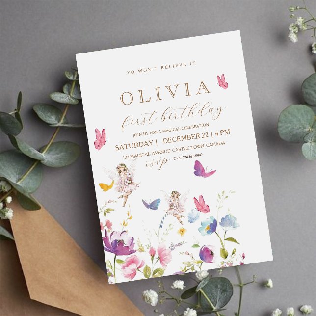 Invitación Fairy Princess Flower Garden Girls Birday Party (Subido por el creador)