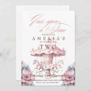 Invitación Fairy Princess Flower Pink Birday Party